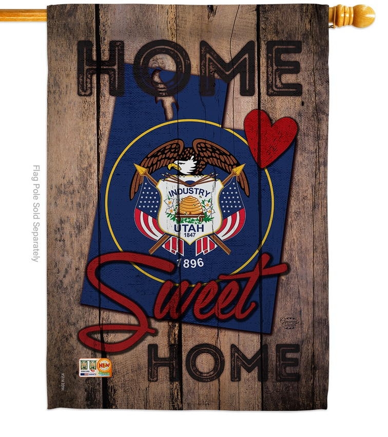 State Utah Home Sweet House Flag