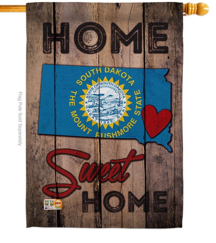 State South Dakota Home Sweet House Flag