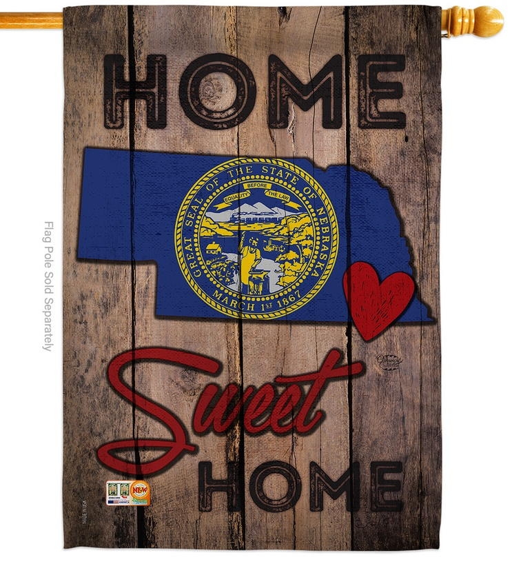 State Nebraska Home Sweet House Flag