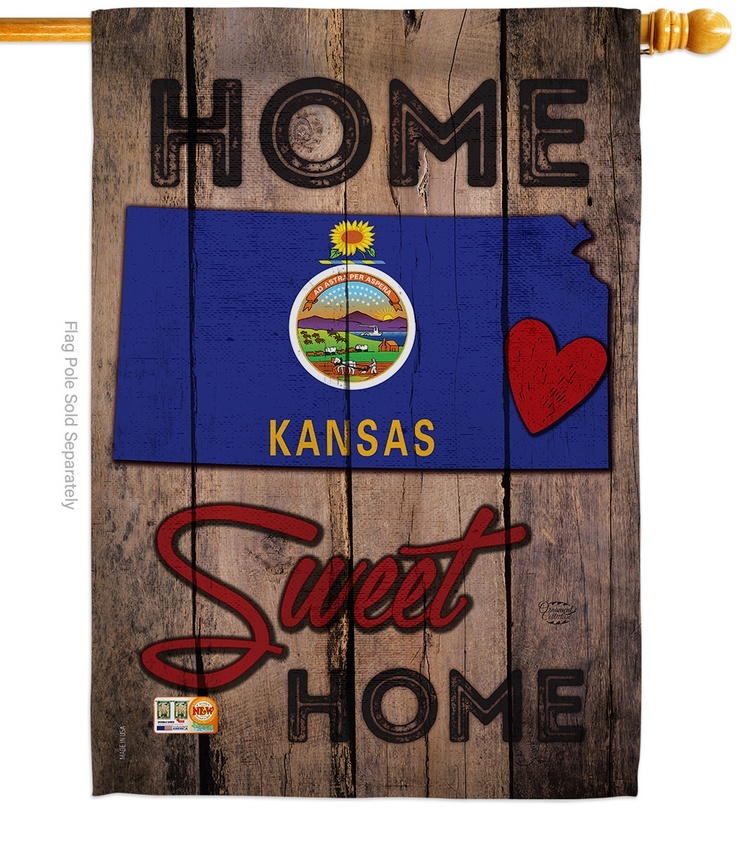 State Kansas Home Sweet House Flag