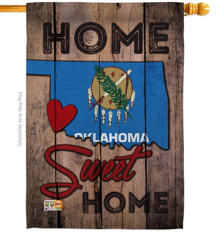State Oklahoma Home Sweet House Flag