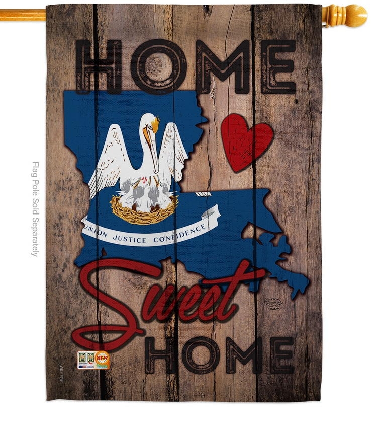 State Louisiana Home Sweet House Flag