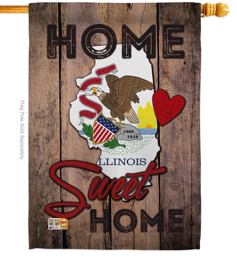 State Illinois Home Sweet House Flag