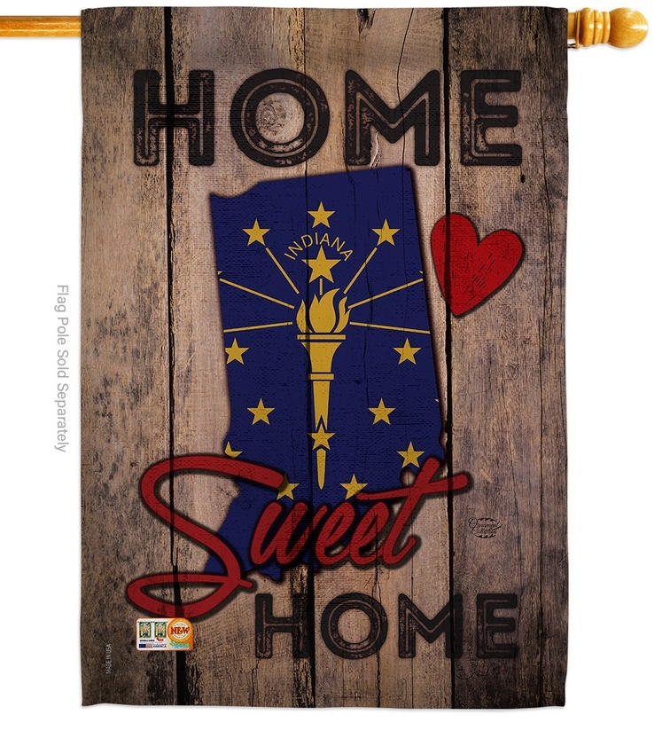State Indiana Home Sweet House Flag