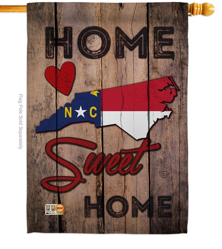 State North Carolina Home Sweet House Flag