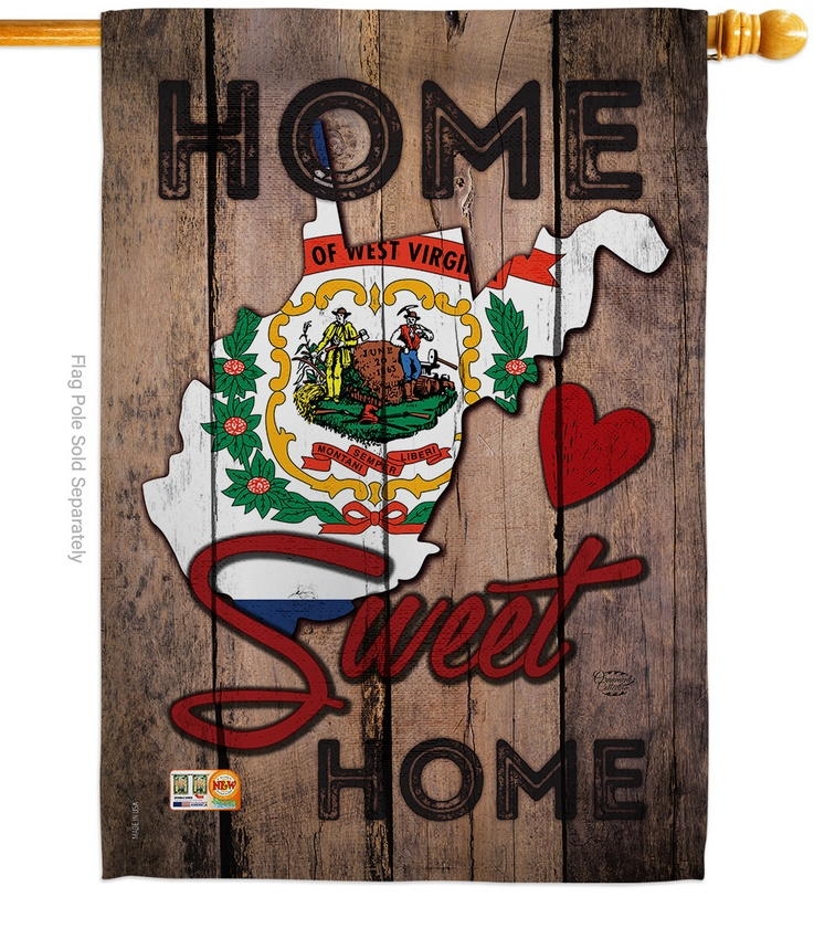 State West Virginia Home Sweet House Flag