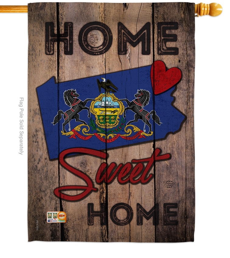State Pennsylvania Home Sweet House Flag