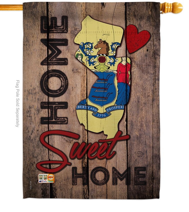 State New Jersey Home Sweet House Flag