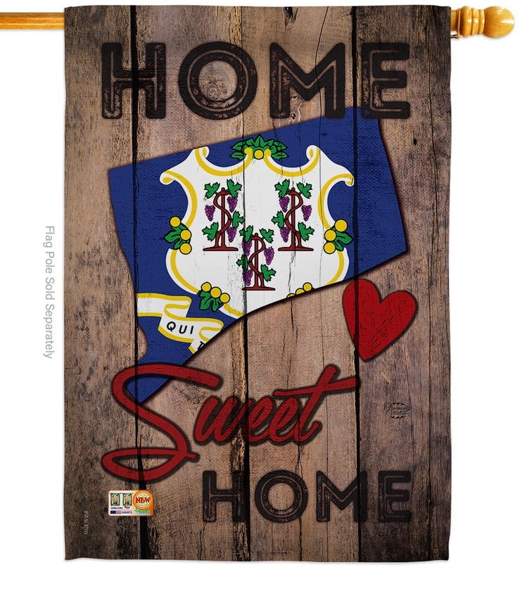 State Connecticut Home Sweet House Flag