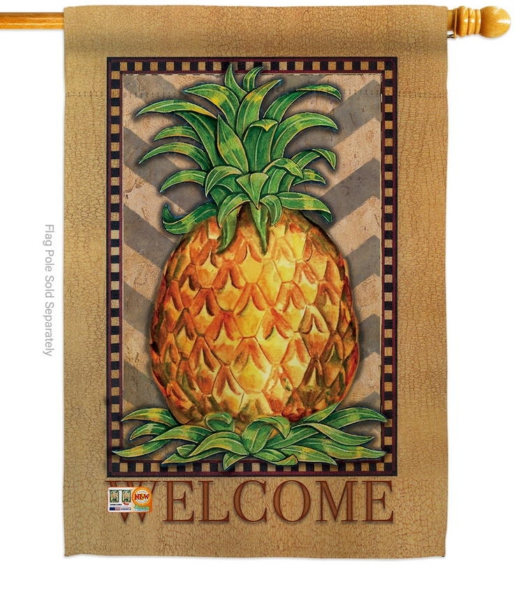 Welcome Elegant Pineapple House Flag