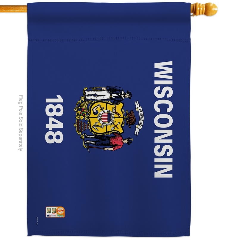 Wisconsin Decorative House Flag