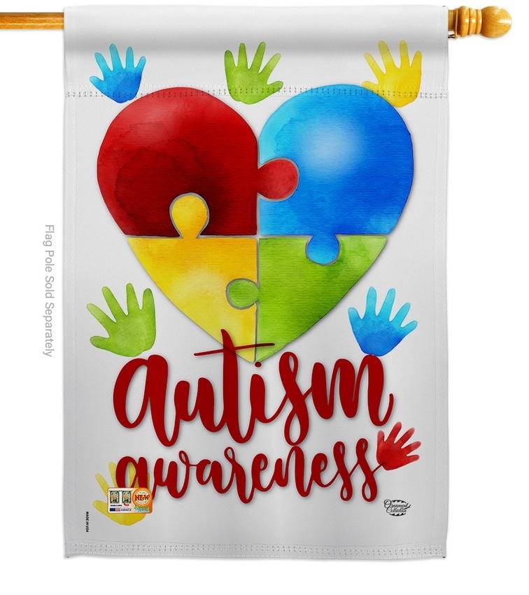 Autism Awareness House Flag