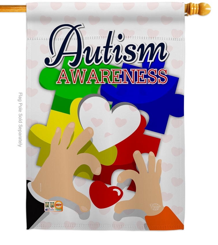 Love Autism Awareness House Flag