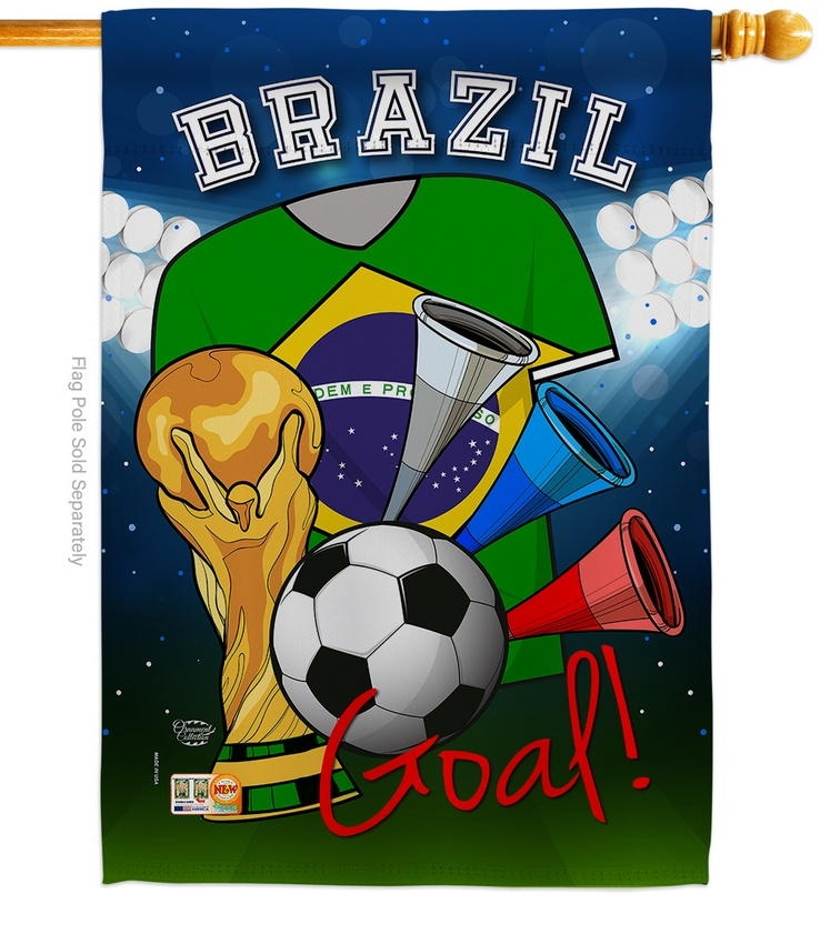 Brazil Soccer House Flag