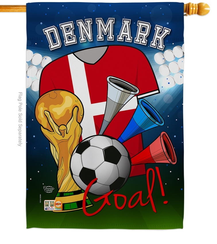 Denmark Soccer House Flag
