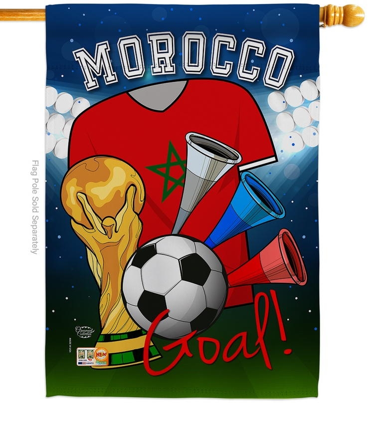Morocco Soccer House Flag