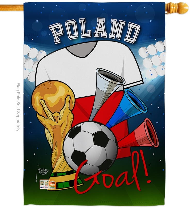 Poland Soccer House Flag