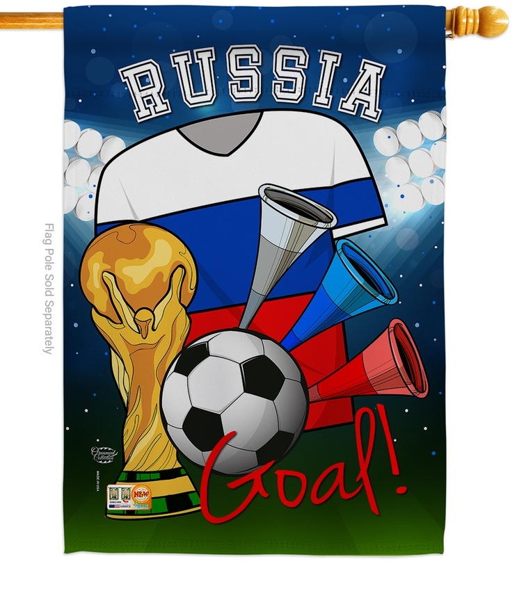 Russia Soccer House Flag