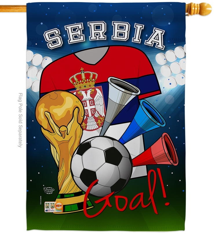 Serbia Soccer House Flag