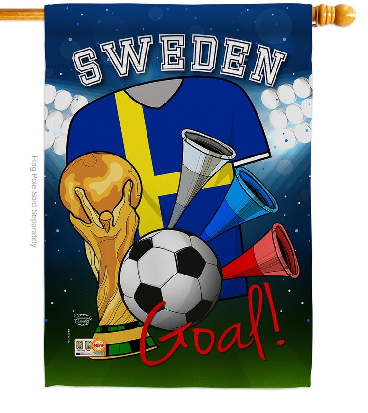 Sweden Soccer House Flag