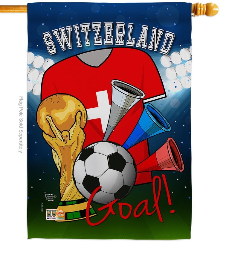 Switzerland Soccer House Flag