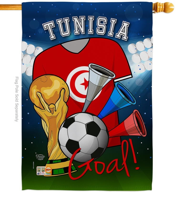 Tunisia Soccer House Flag