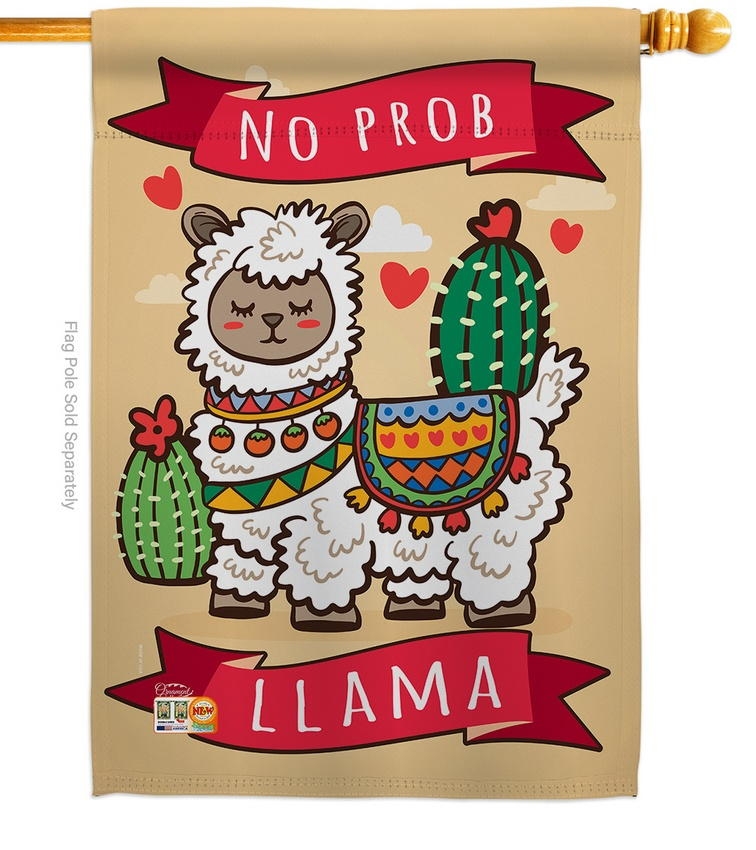 No Prob Llama House Flag