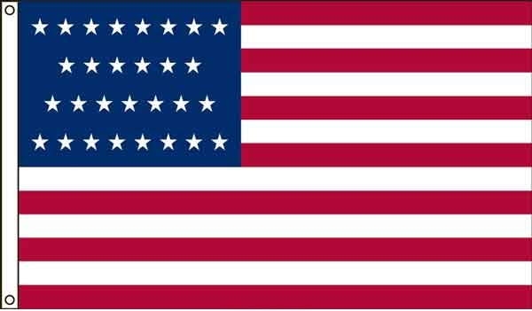 High Wind, US Made 29 Star Historical US Applique Flag 5x8