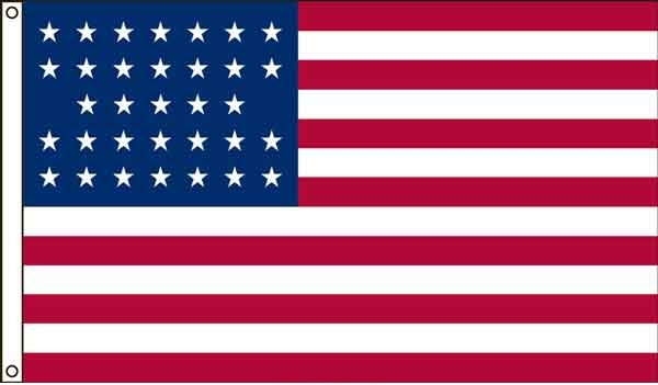 High Wind, US Made 33 Star Historical US Applique Flag 5x8