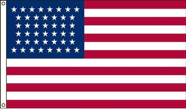 High Wind, US Made 44 Star Historical US Applique Flag 5x8