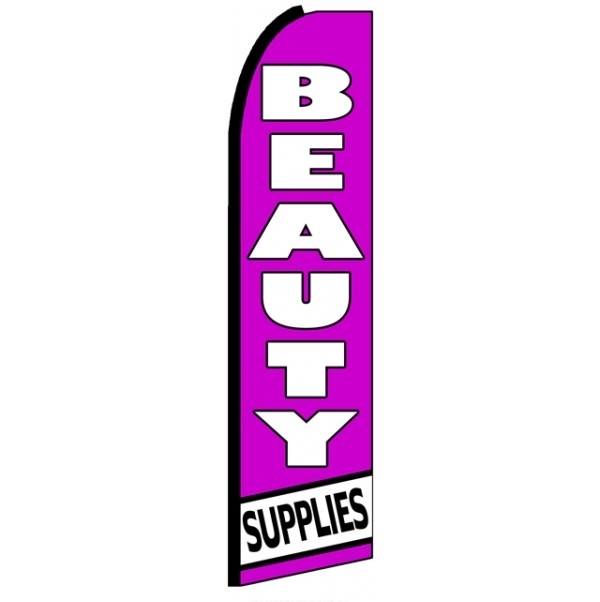 Beauty Supplies Feather Flag 3' x 11.5'