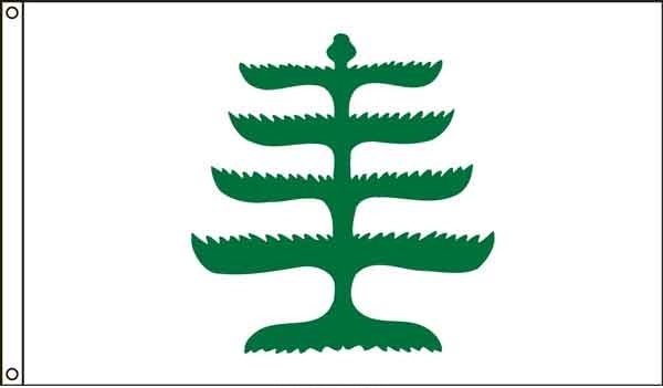 High Wind, US Made Pine Tree Flag 4x6