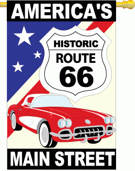 applique Historic Route 66 Garden Flag - 1 left