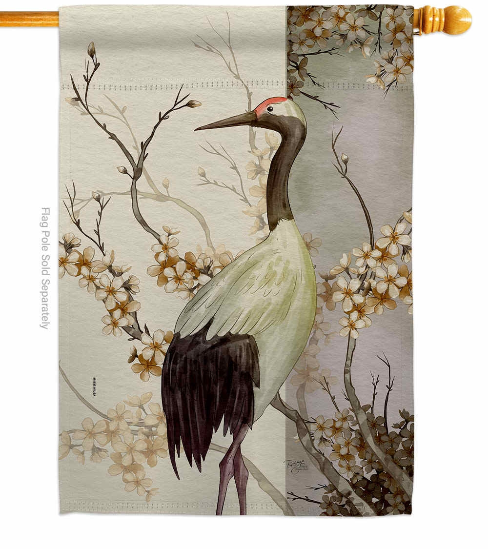 Red Crowned Crane House Flag