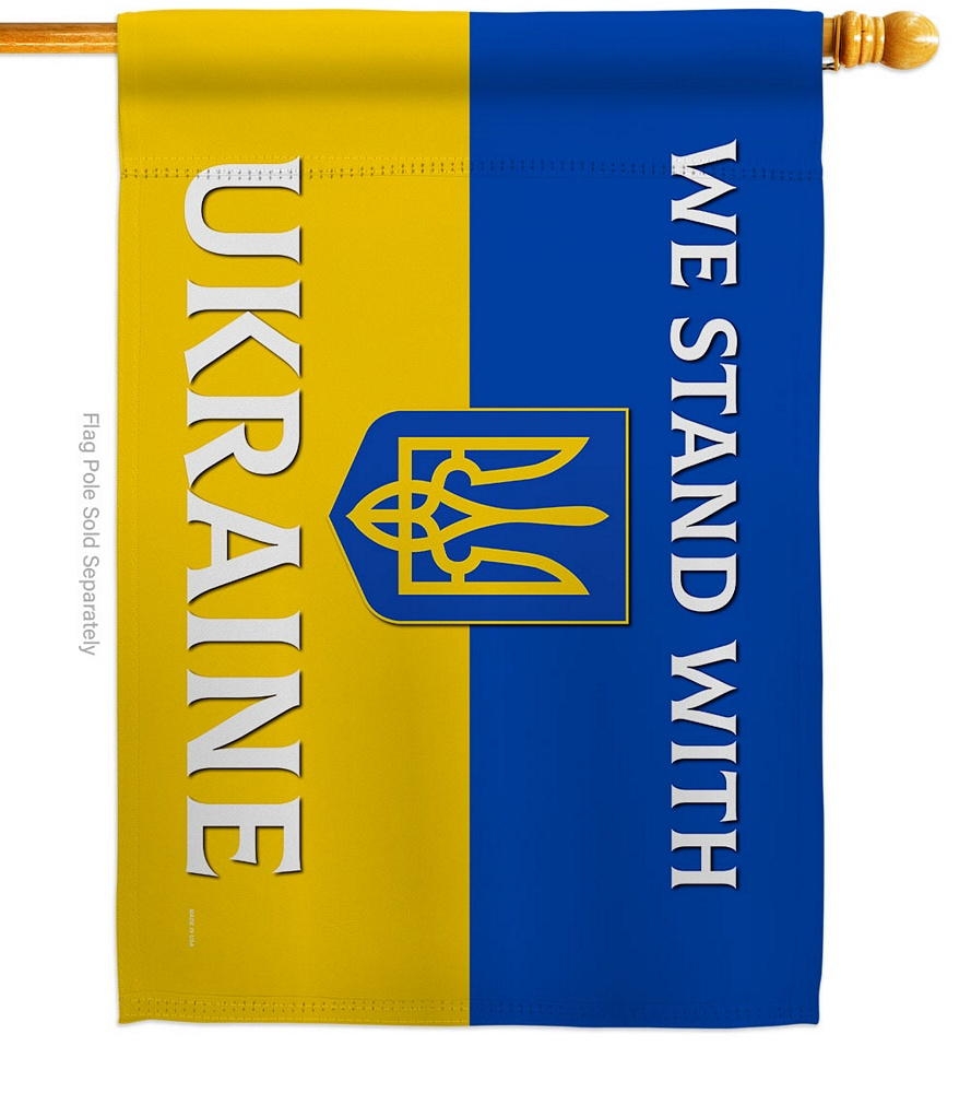 Stand With Ukraine Decorative House Flag