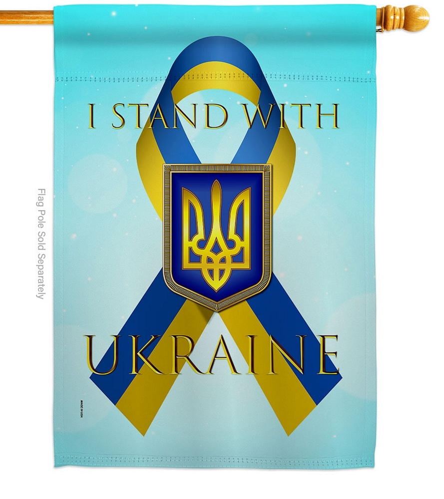 Stand With Ukraine House Flag