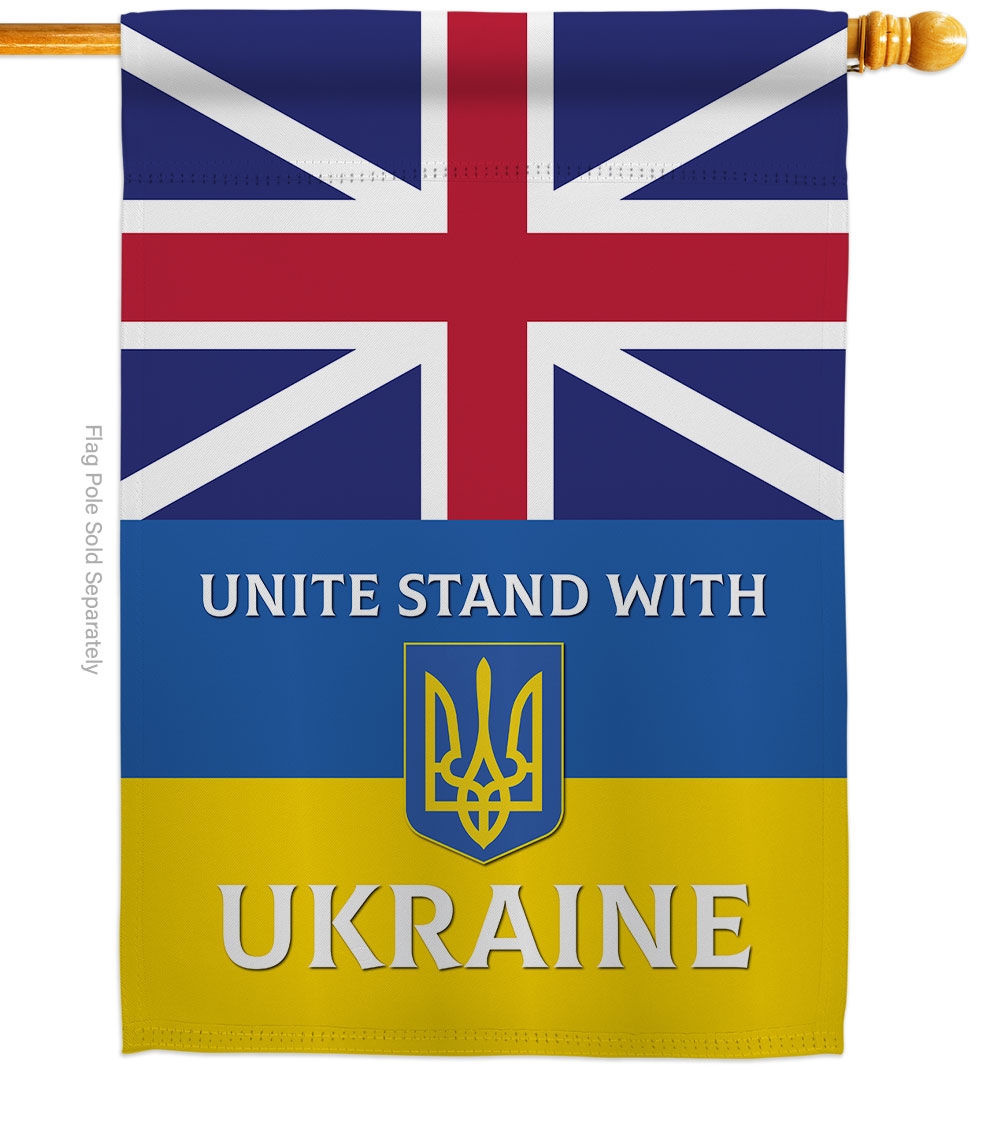 UK Stand With Ukraine House Flag