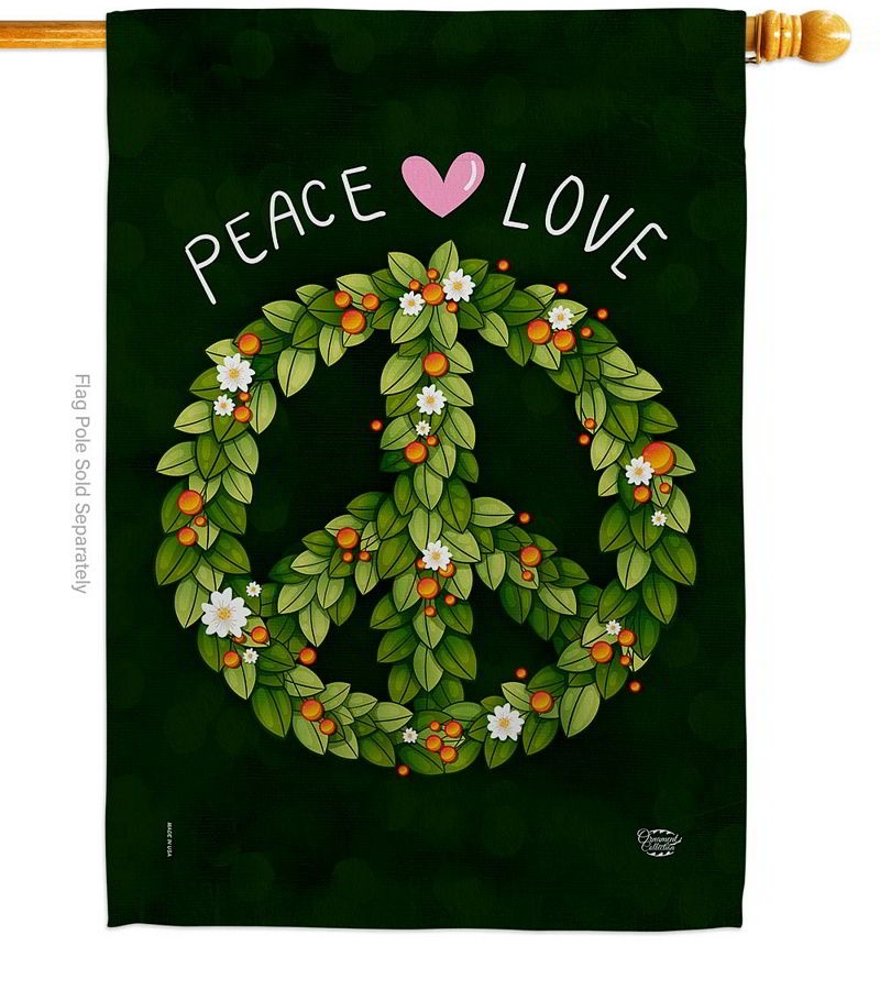 Peace Love House Flag