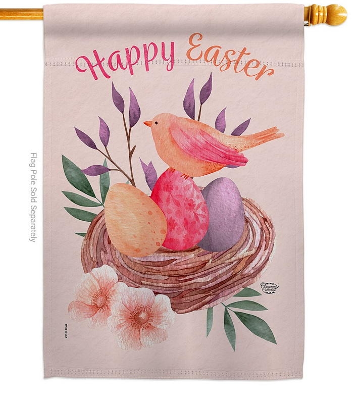 Pink Easter House Flag