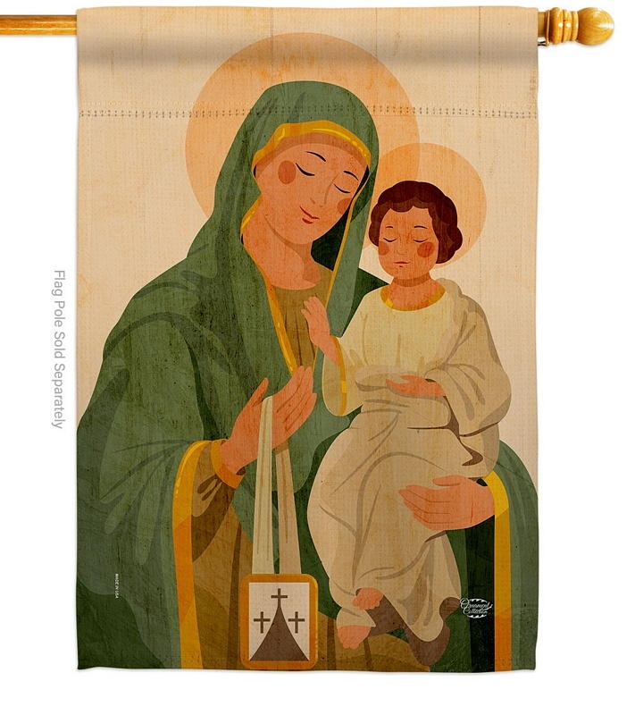 Virgin Mary And Child House Flag