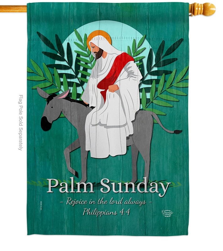 Rejoice Palm Sunday House Flag