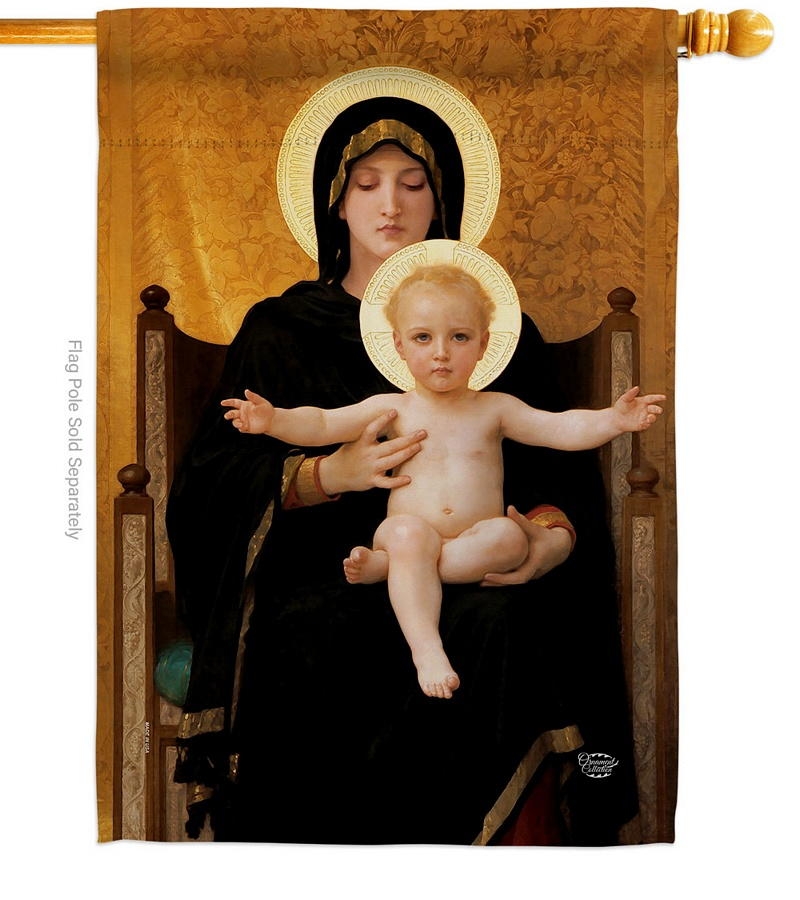 Virgin And Child House Flag