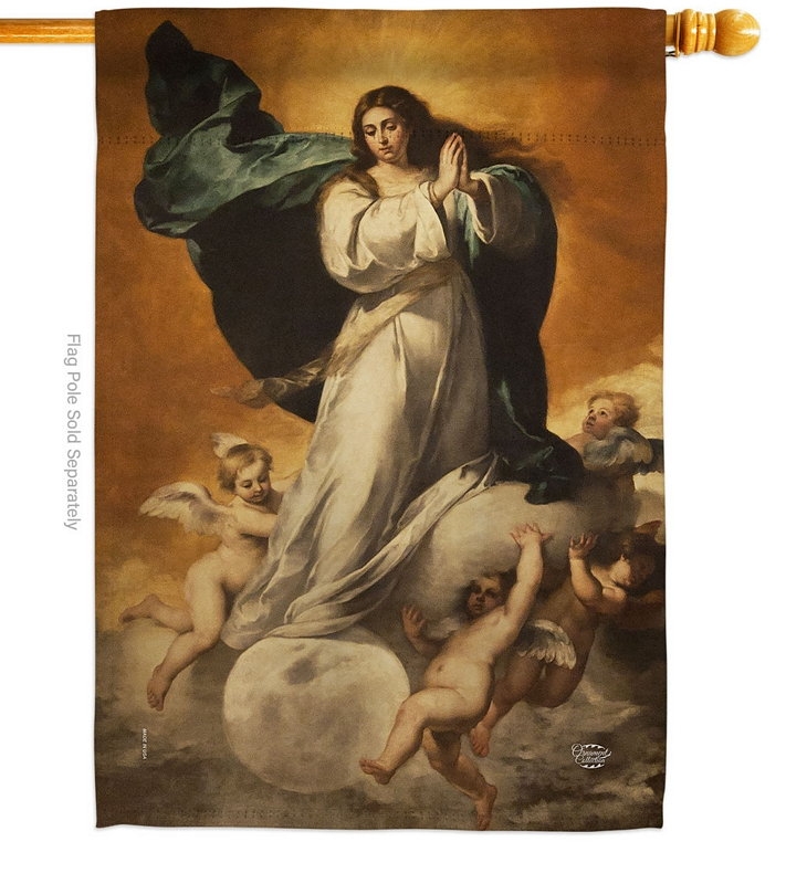 Immaculate Conception With Angels House Flag