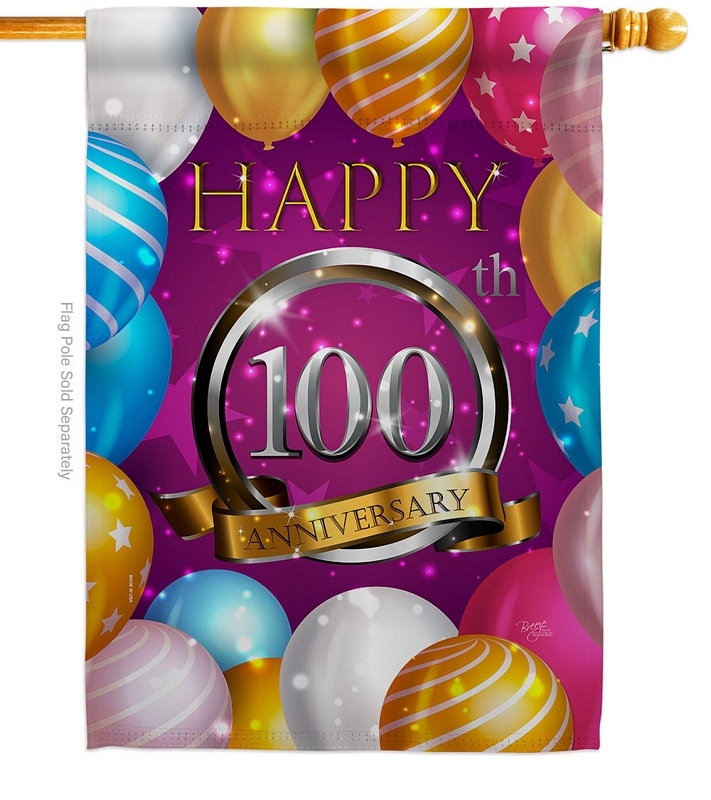 Happy 100th Anniversary House Flag