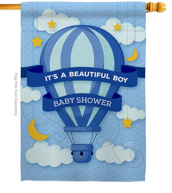 Baby Shower Boy House Flag