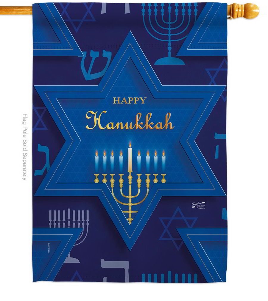 Holiday Hanukkah House Flag