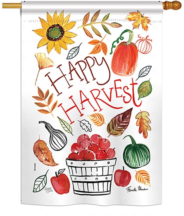 Happy Harvest House Flag