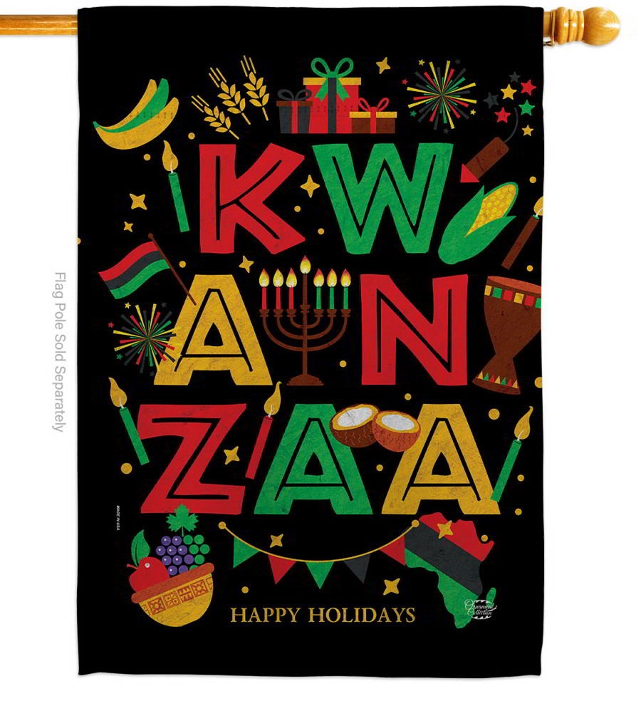 Kwanzaa Holiday House Flag