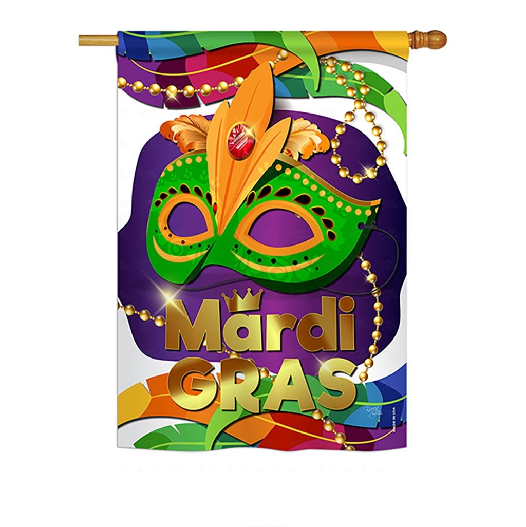 Mardi Gras Mask House Flag