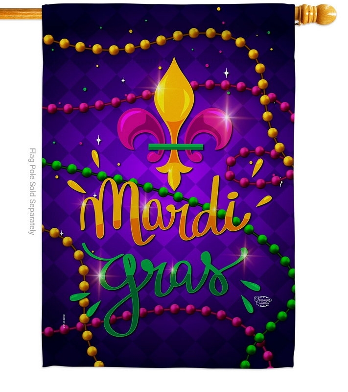 Mardi Gras Beads House Flag